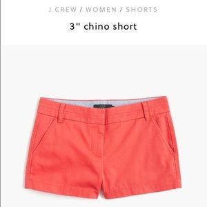J. Crew 3inch Chino Short, Size 12, Coral